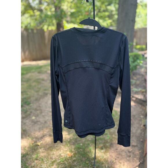 Lululemon Ventilated Mesh Back Running Long Sleeve Black Small #1700 - Picture 1 of 6